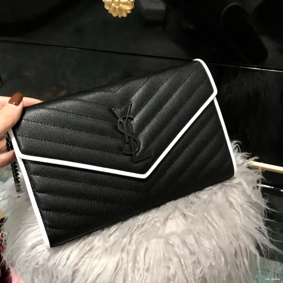 Repzbay REP YSL MATELASSÉ CHAIN CASSANDRE WALLET 0518